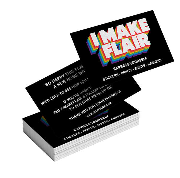 Custom printed business cards by I Make Flair